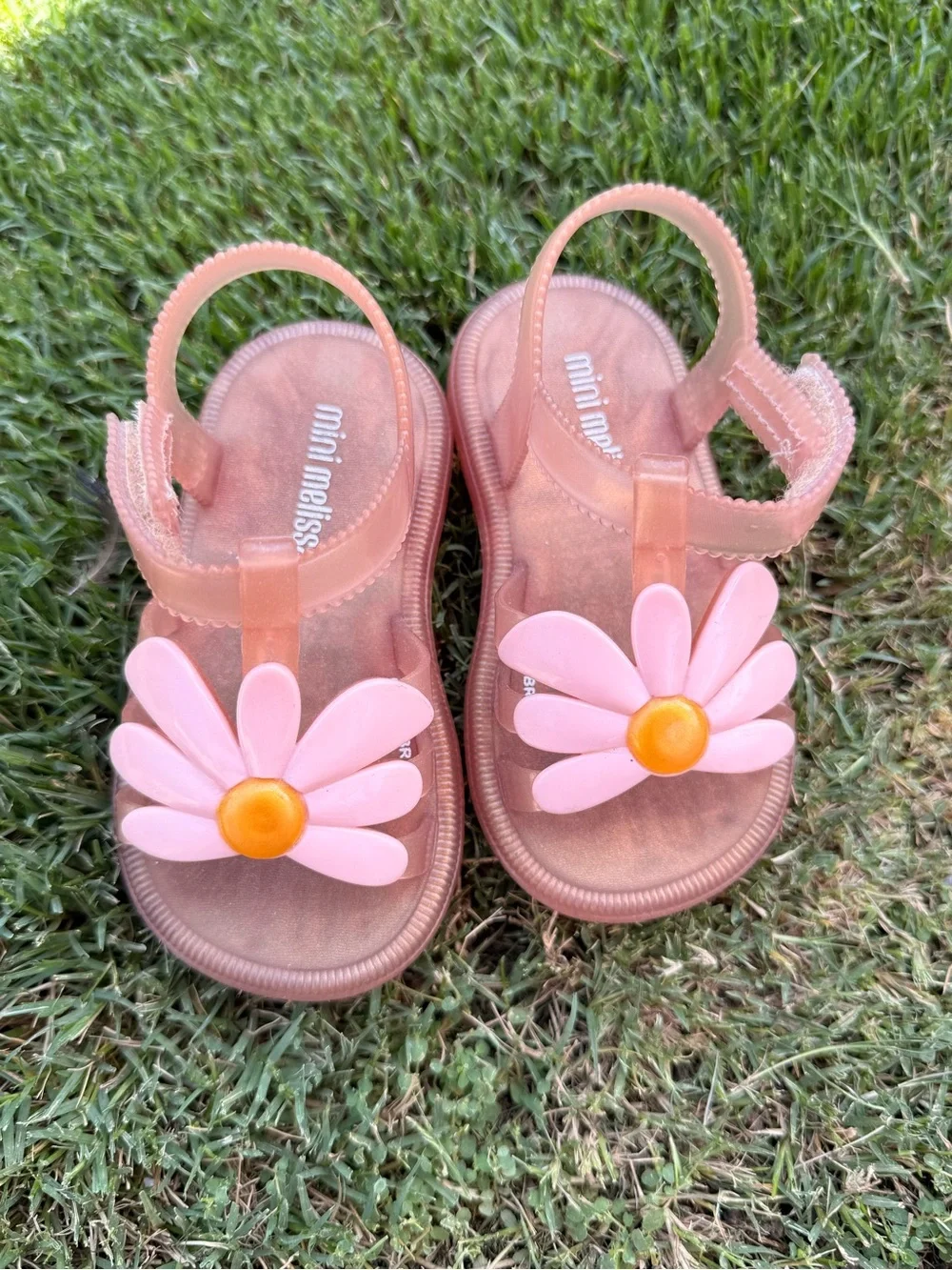 Mini Melissa Daisy Hip Bloom Pink Jelly Sandals Size 6
